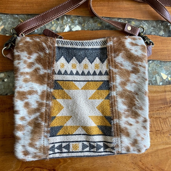 Myra Bag Crossbody geometric/Calf hair - Picture 1 of 8